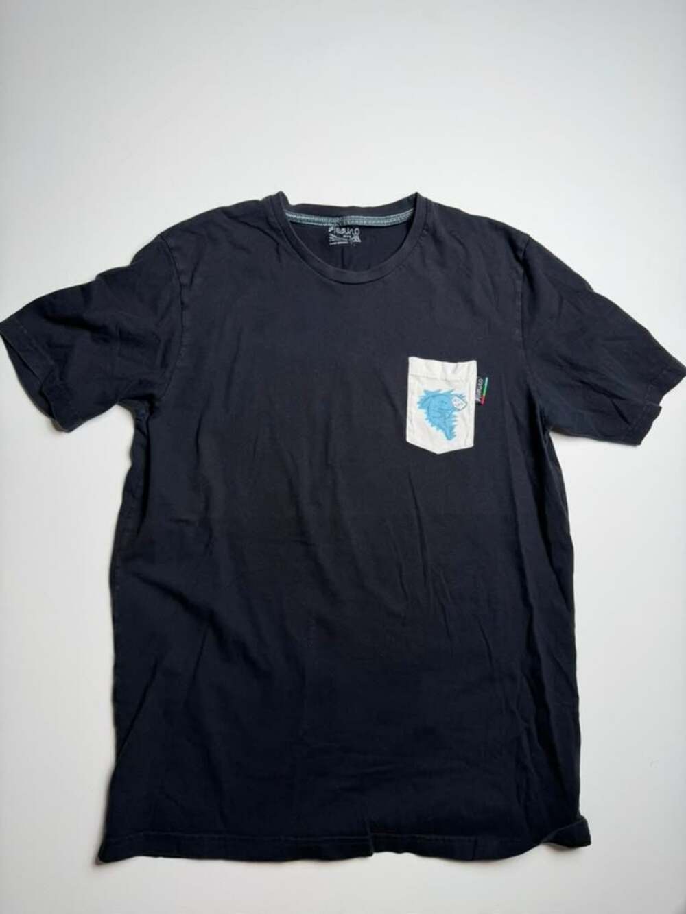 Mens Black Pocket Surf T-Shirt Shark Graphic Short Sleeve Coastal Tee XL